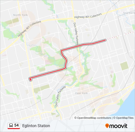 54 bus Line Map