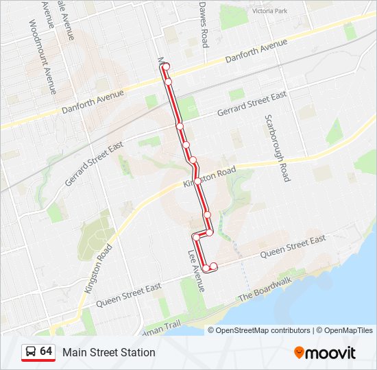 Plan de la ligne 64 de bus