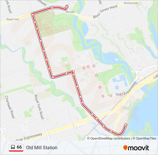 Plan de la ligne 66 de bus