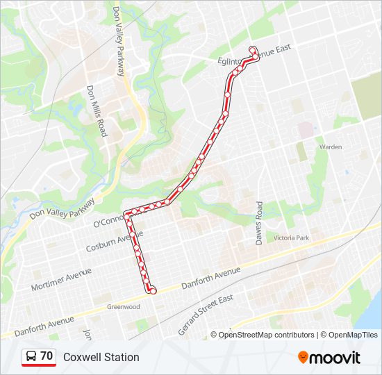 70 bus Line Map