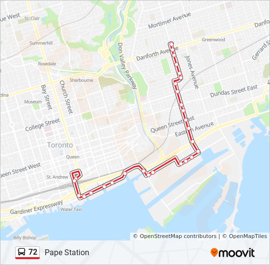 72 Bus Route Map 72 Route: Schedules, Stops & Maps - Pape Station (Updated)