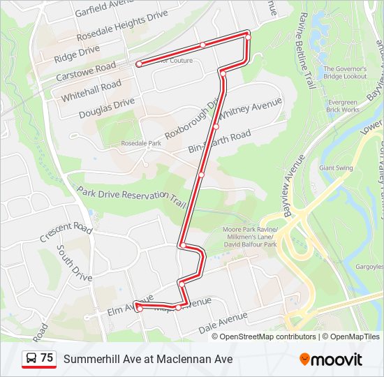 75 bus Line Map