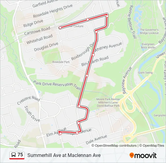 75 Bus Line Map