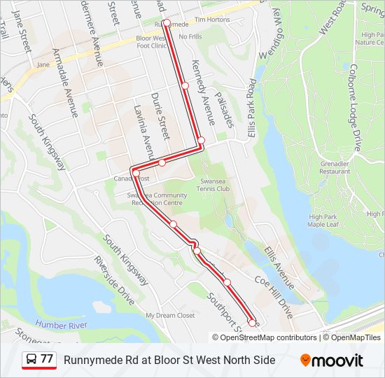 77 bus Line Map