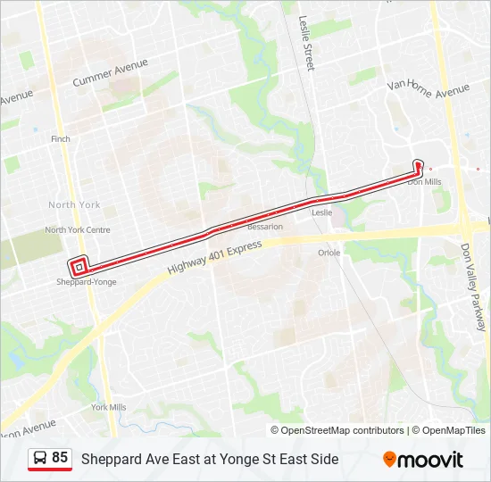 85 Bus Line Map