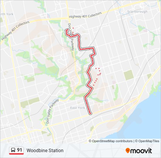 91 bus Line Map