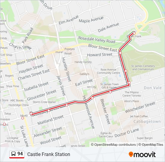 94 bus Line Map