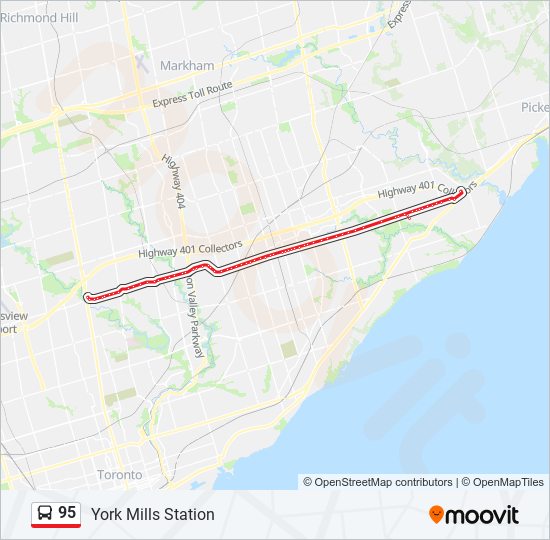 95 bus Line Map