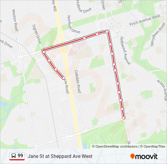 99 bus Line Map