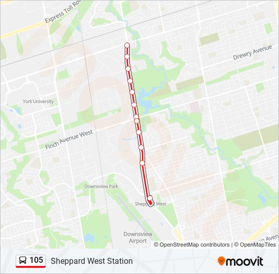 105 Bus Line Map