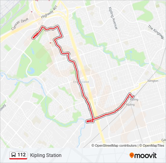 112 bus Line Map