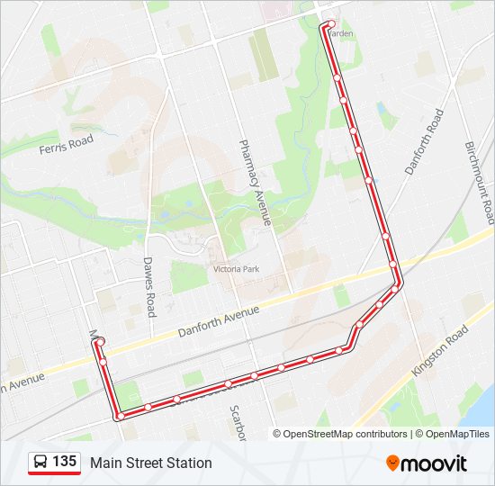 Plan de la ligne 135 de bus