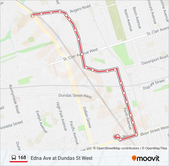 Plan de la ligne 168 de bus