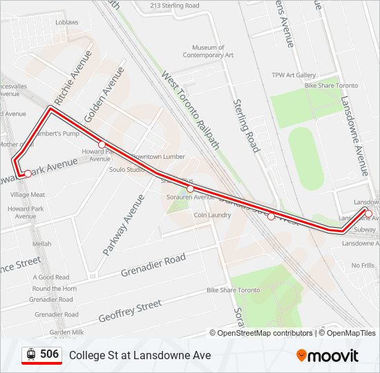 506 Streetcar Line Map