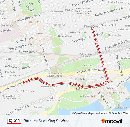 511 Streetcar Line Map