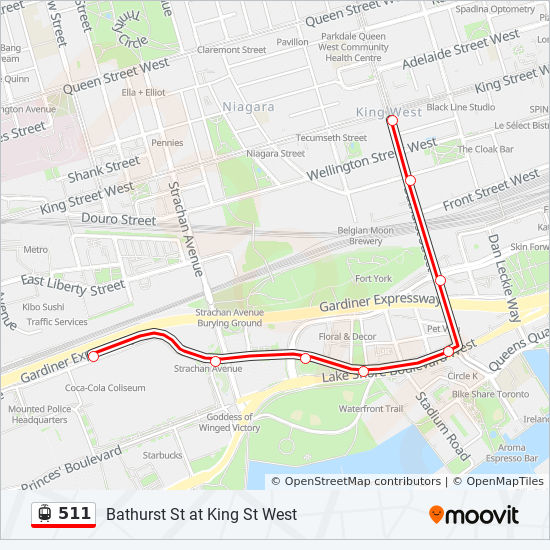 Map Of Bathurst Street Toronto 511 Route: Schedules, Stops & Maps - Bathurst St At Lennox St (Updated)