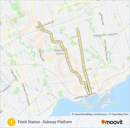 Plan de la ligne 1 de métro
