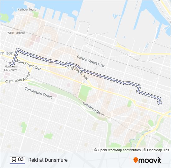 Plan de la ligne 03 de bus