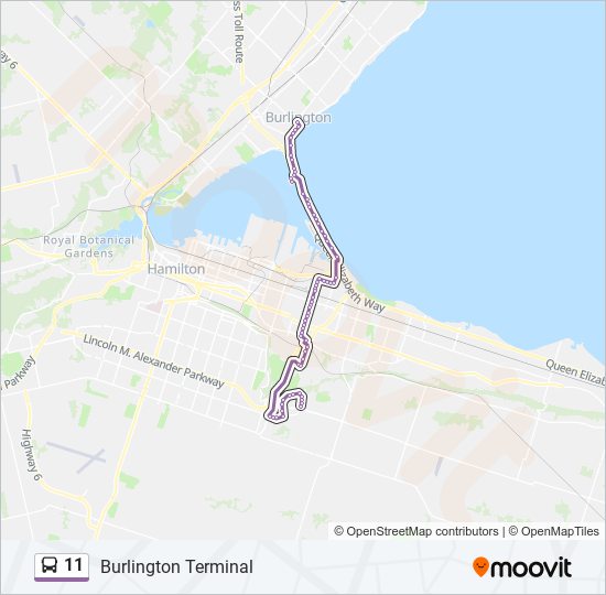 Plan de la ligne 11 de bus