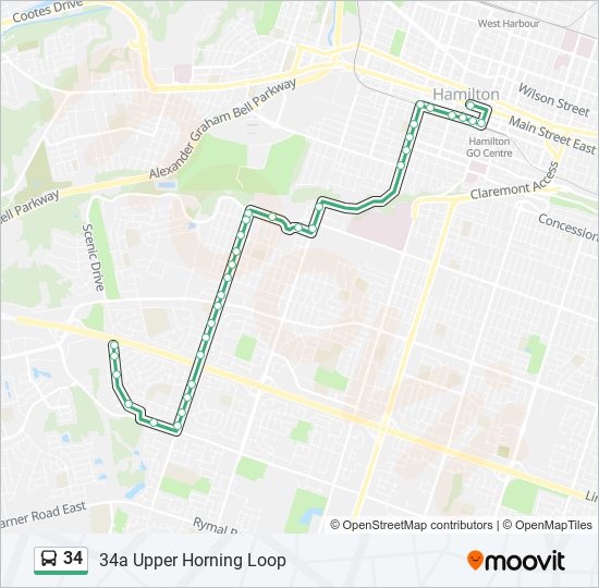 34 Route: Schedules, Stops & Maps - 34a Upper Horning Loop (Updated)