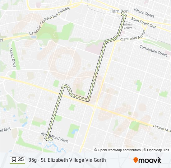 35 bus Line Map