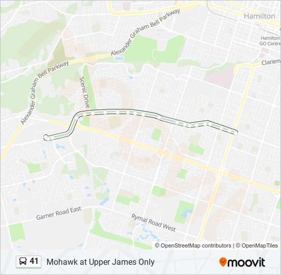 Plan de la ligne 41 de bus