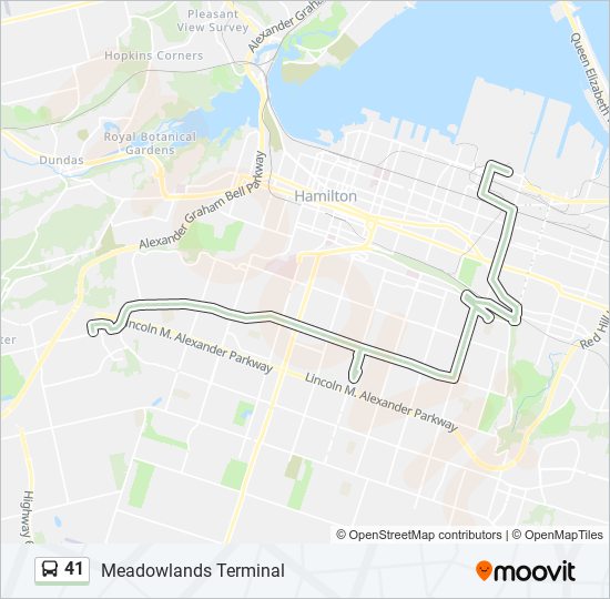 Plan de la ligne 41 de bus