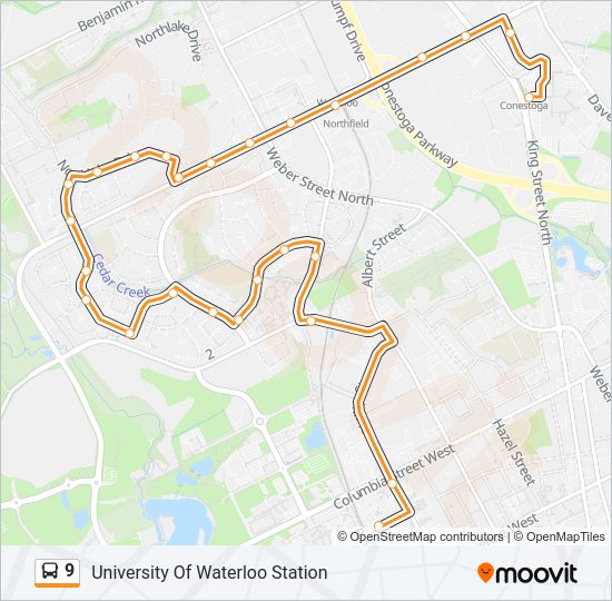 9 bus Line Map