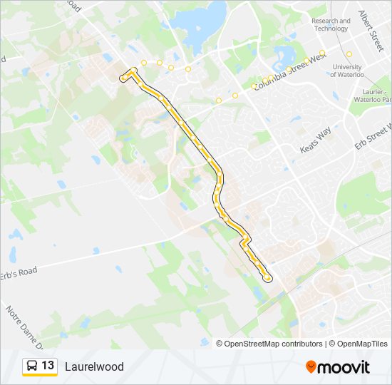 13 bus Line Map