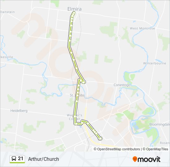 Directions To Elmira Ontario 21 Route: Schedules, Stops & Maps - Arthur/Church (Updated)