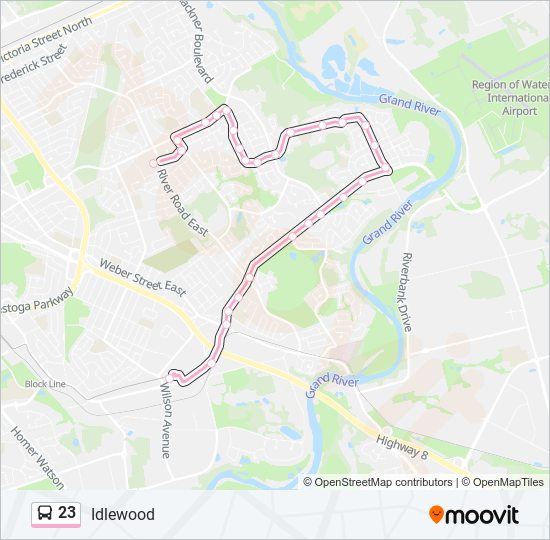 23 bus Line Map