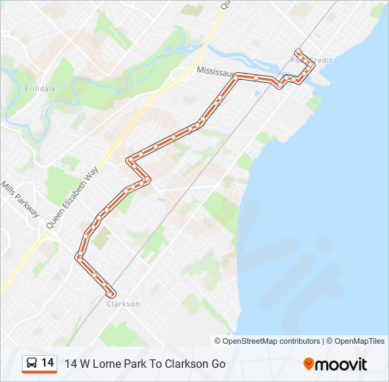 14 bus Line Map