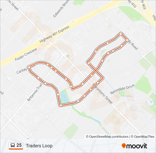 25 bus Line Map