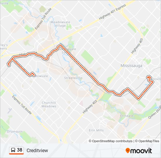 38 bus Line Map