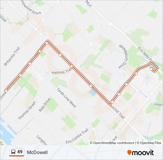 49 bus Line Map