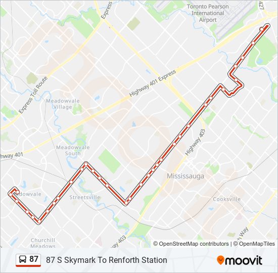 87 bus Line Map