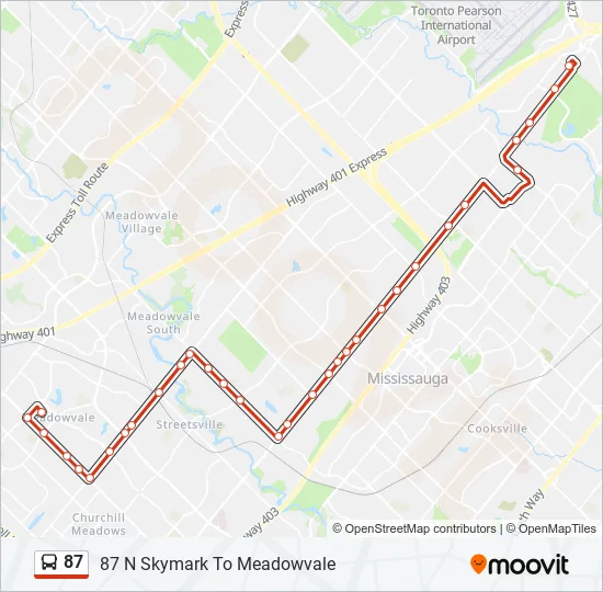 87 Bus Line Map