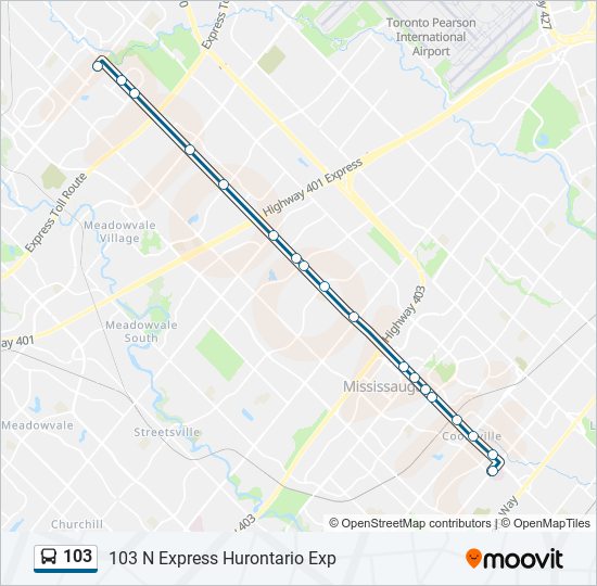 Plan de la ligne 103 de bus