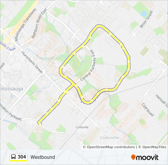 Plan de la ligne 304 de bus