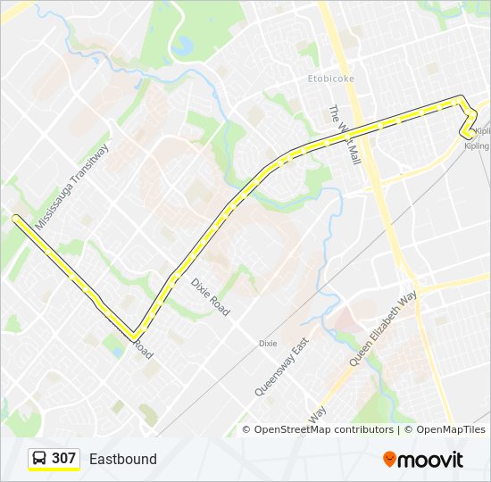 Plan de la ligne 307 de bus