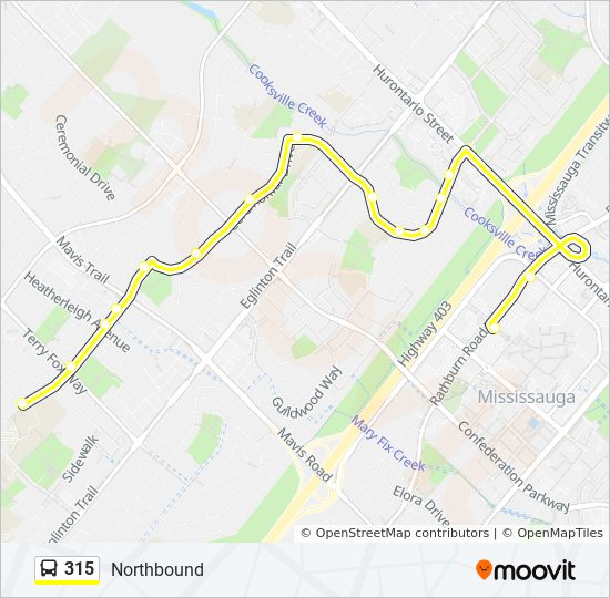 315 bus Line Map