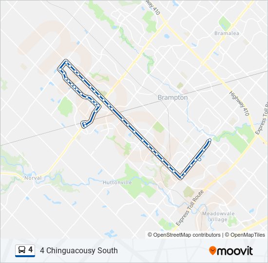 Plan de la ligne 4 de bus