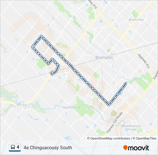 Plan de la ligne 4 de bus