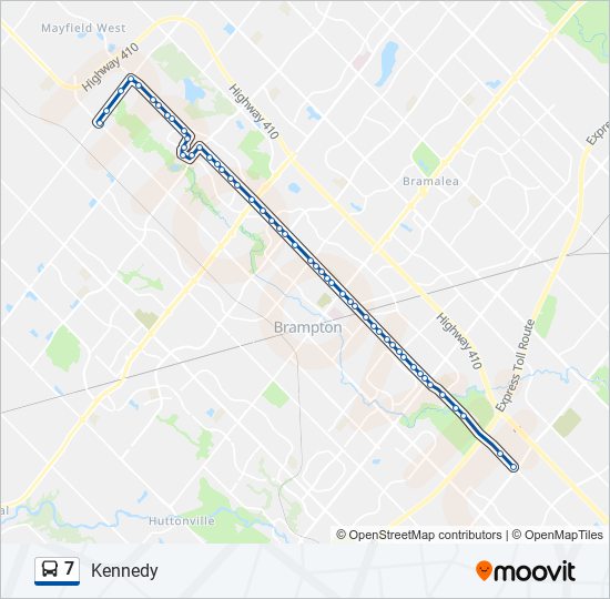 Plan de la ligne 7 de bus