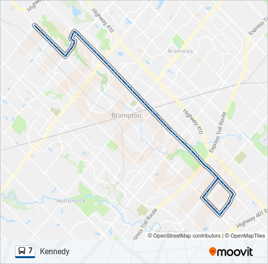 Plan de la ligne 7 de bus