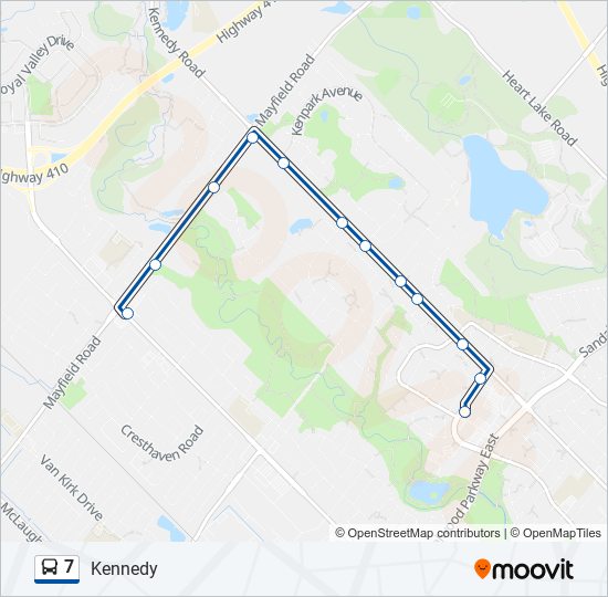 Plan de la ligne 7 de bus