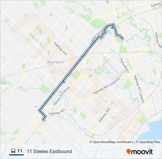 Plan de la ligne 11 de bus