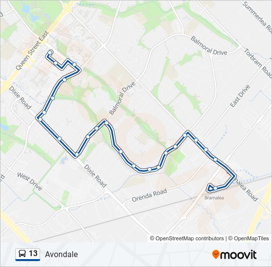 13 bus Line Map