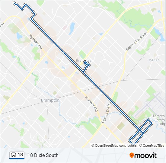 18 bus Line Map