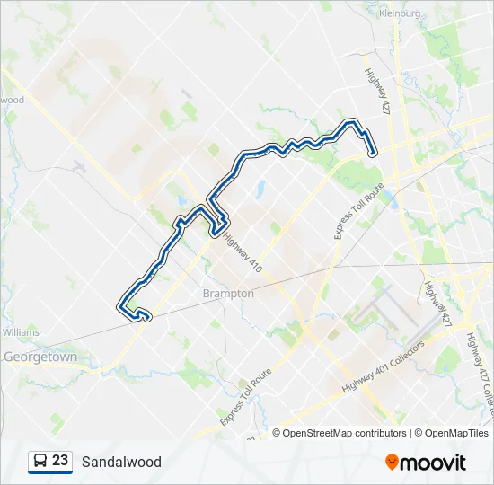 Brampton Transit Map Pdf 23 Route: Schedules, Stops & Maps - 23 Sandalwood East (Updated)